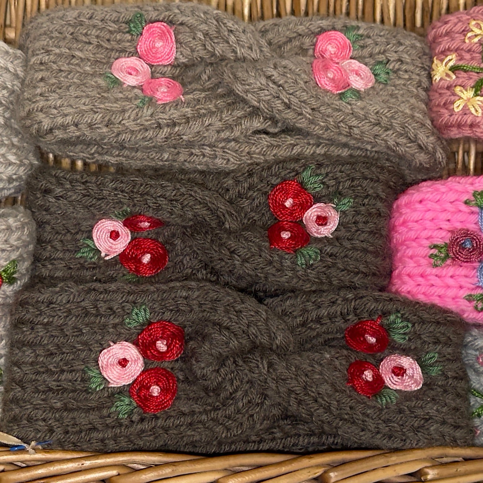 Handmade Knitted Floral Headband