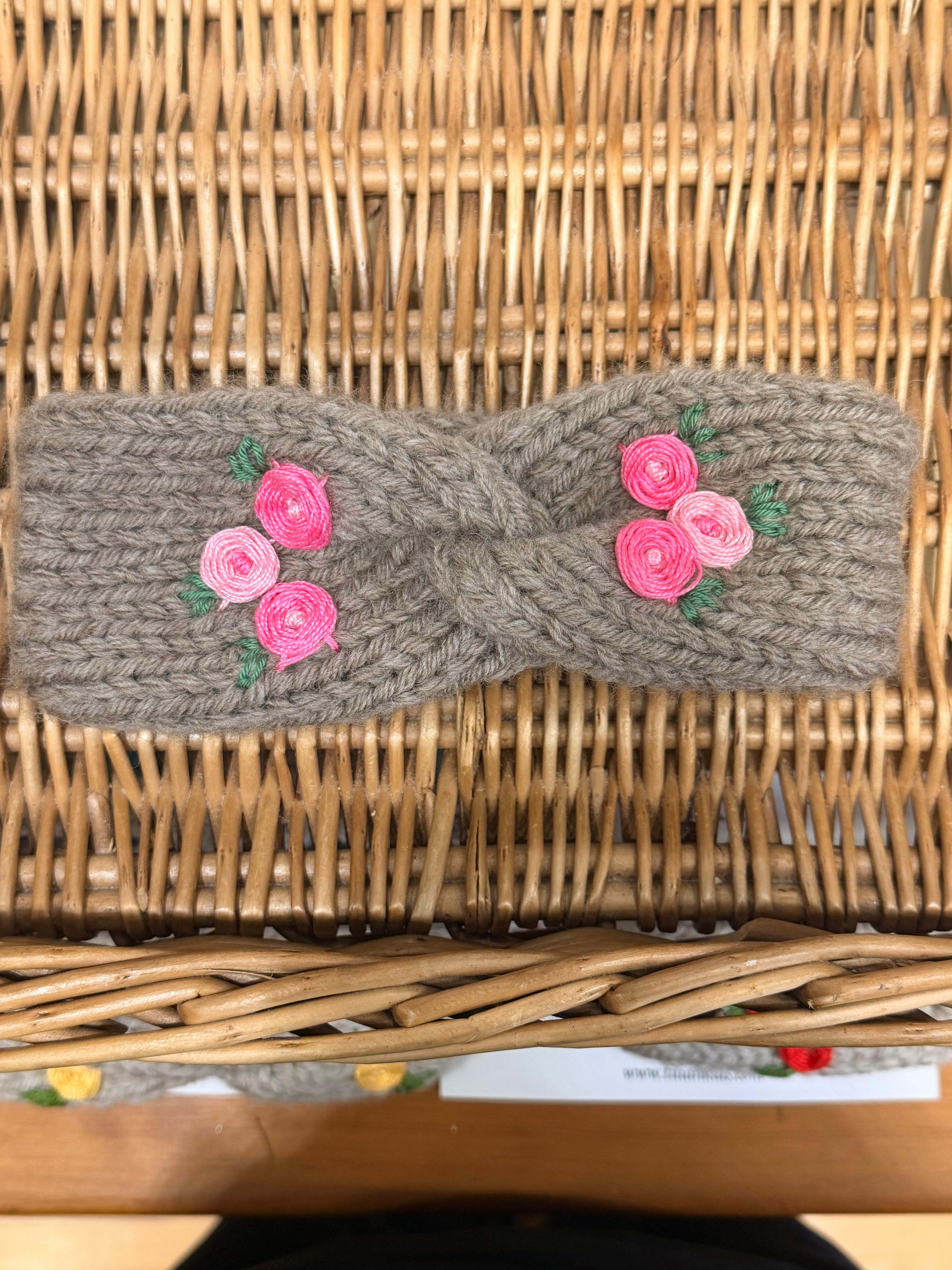 Handmade Knitted Floral Headband