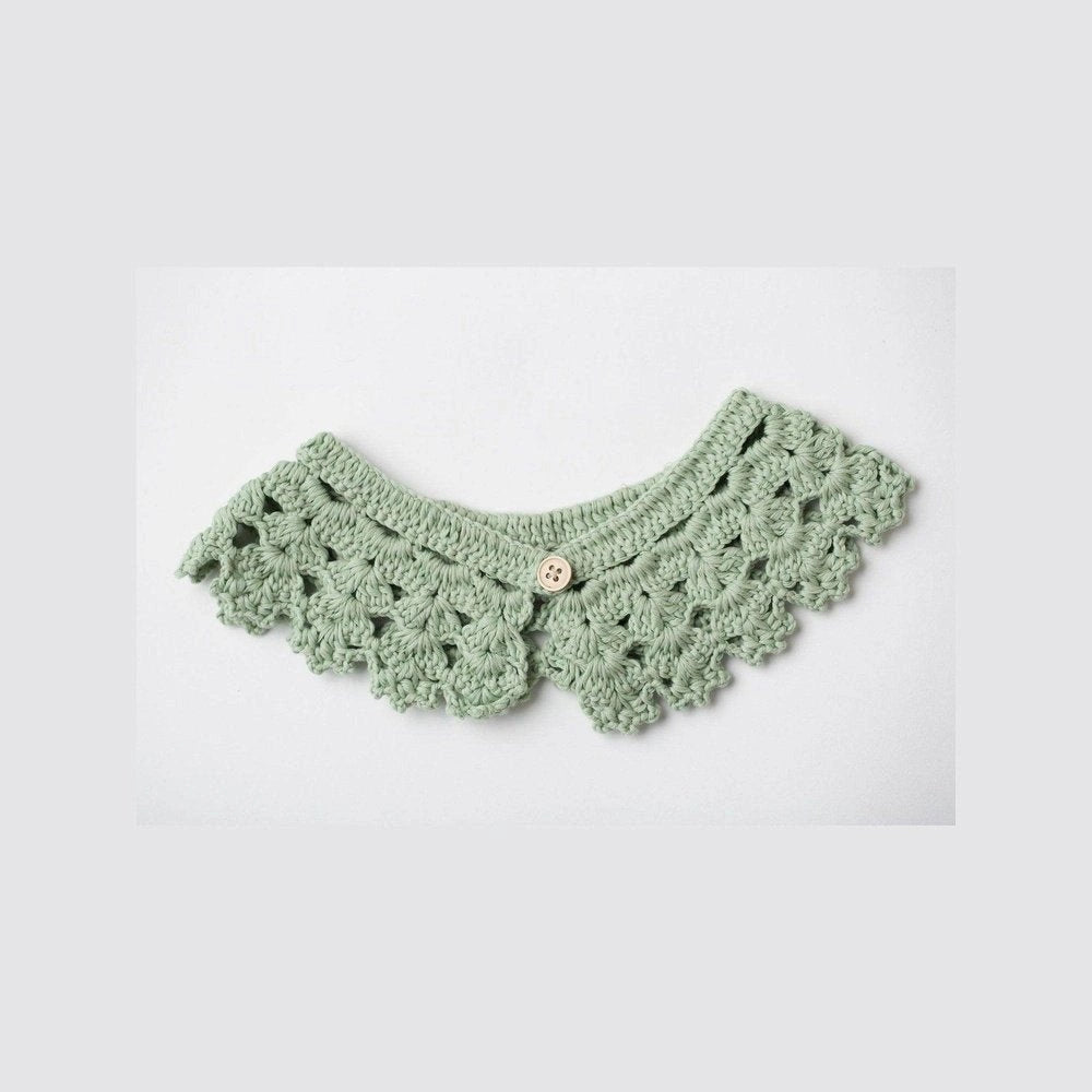Detachable Crochet Collar TilianKids green 0-12 months