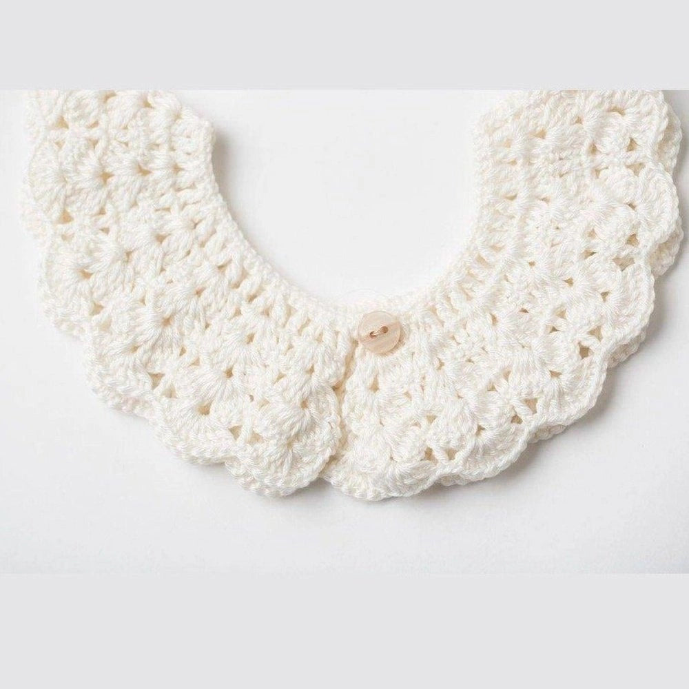 Detachable Crochet Collar TilianKids Pearl White 0-12 months
