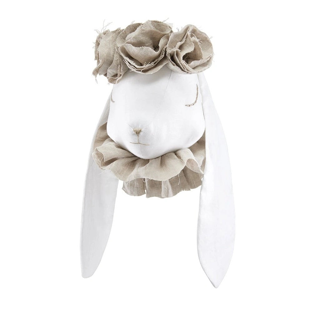 LINEN RABBIT WITH BEIGE FLOWERS - Wall Decoration - TilianKids