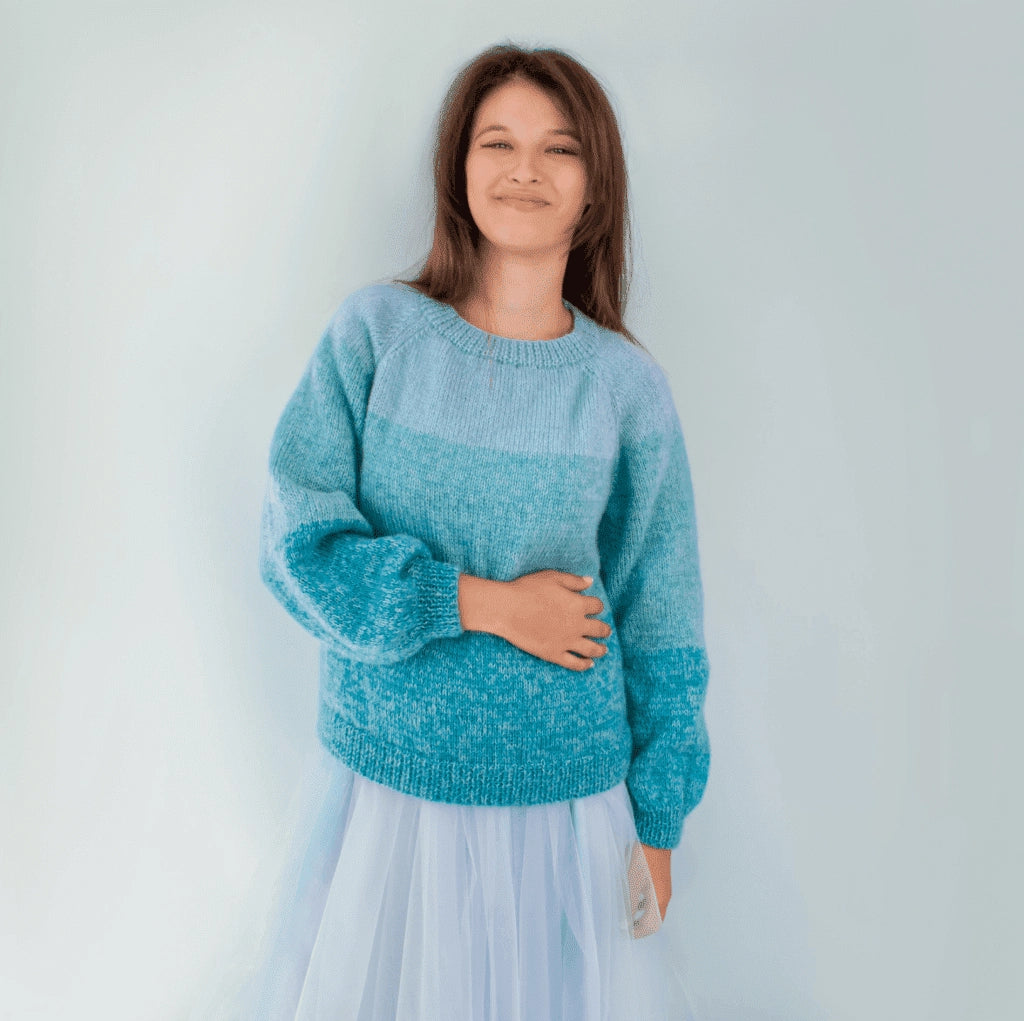 Hand Knitted Jumper (blue) - TilianKids