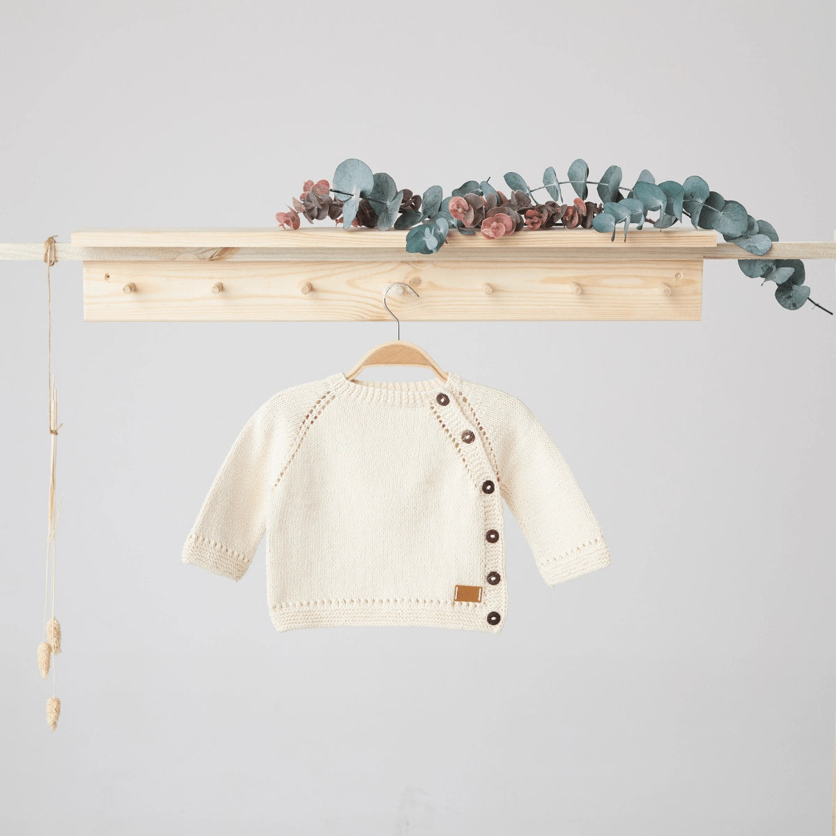 Side-Buttoned Knitted Baby Cardigan
