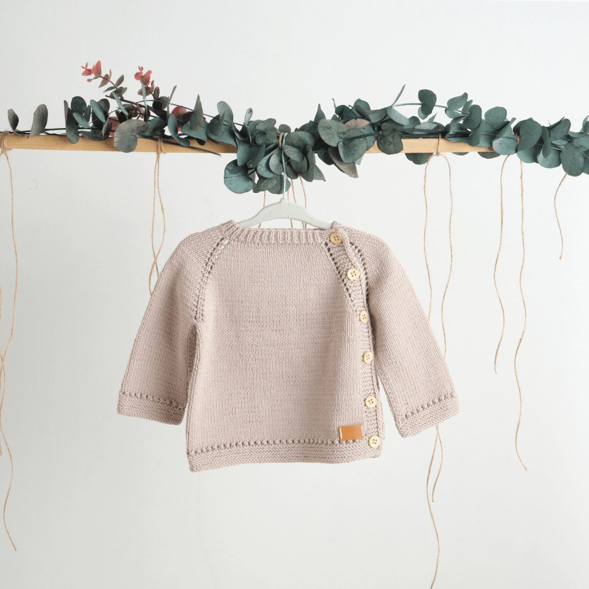 Side-Buttoned Knitted Baby Cardigan