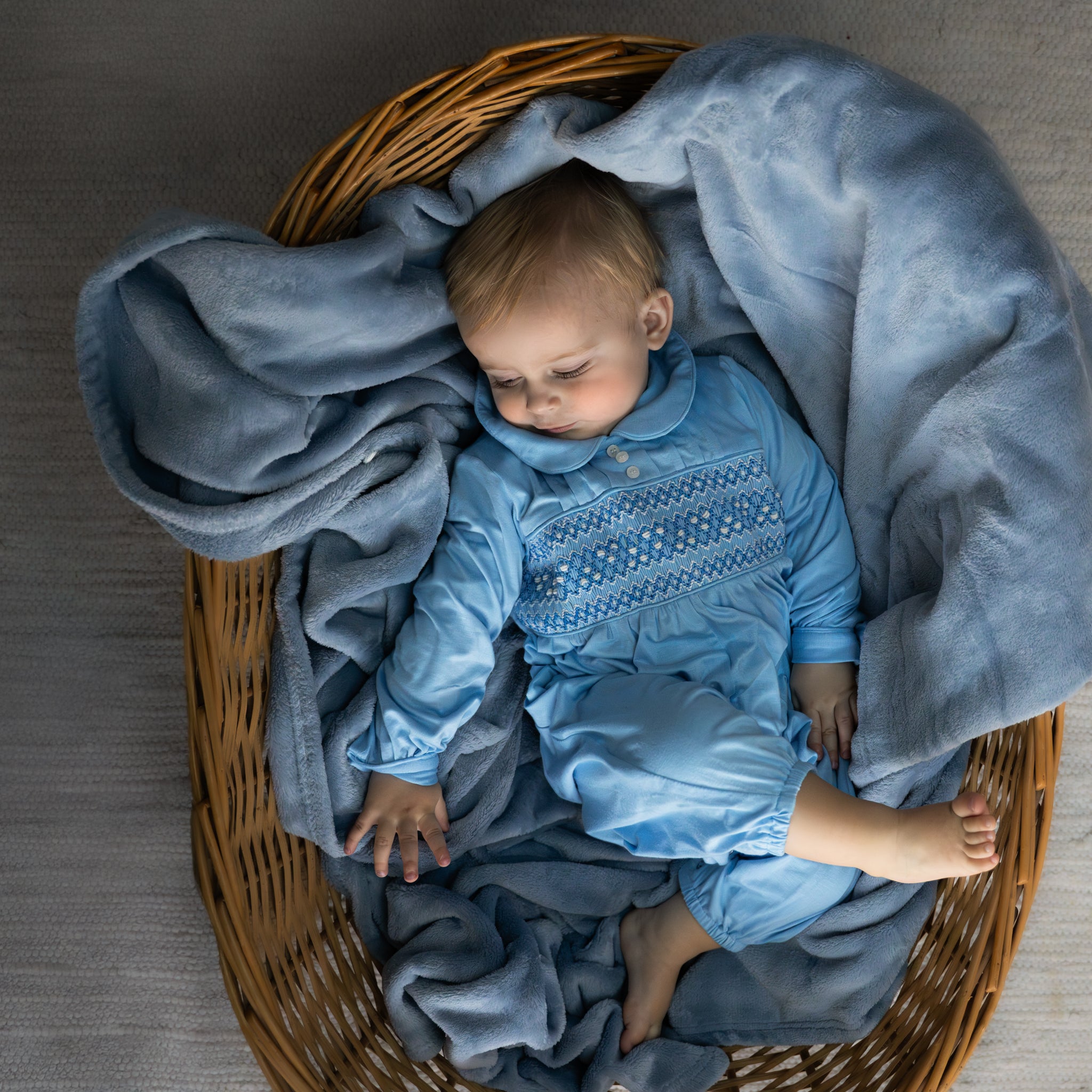 Windsor Blue Smocked Romper