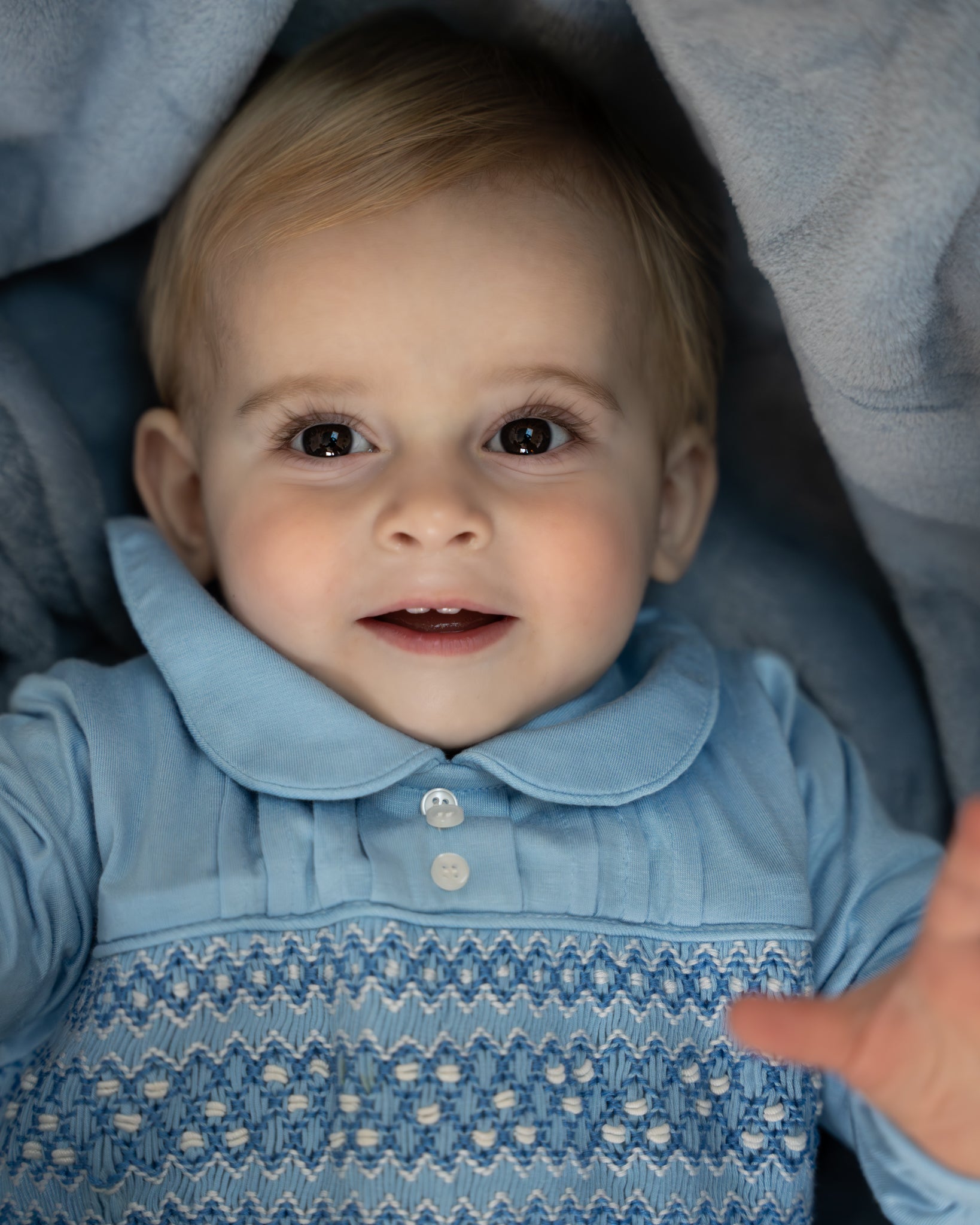Windsor Blue Smocked Romper