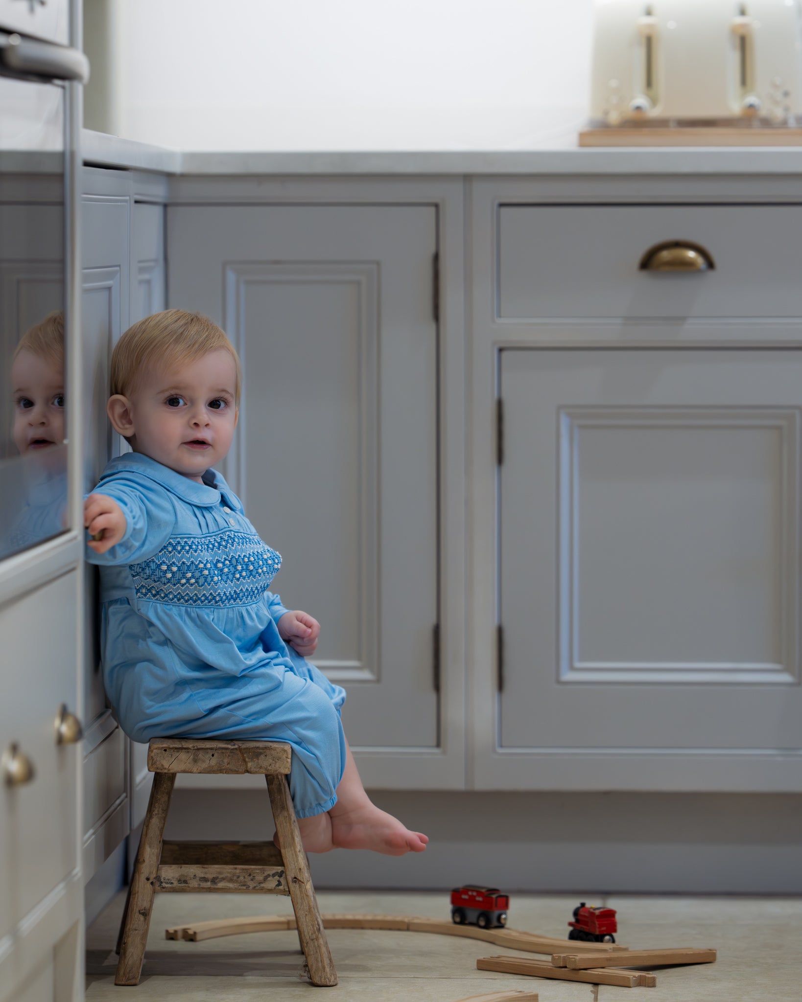 Windsor Blue Smocked Romper
