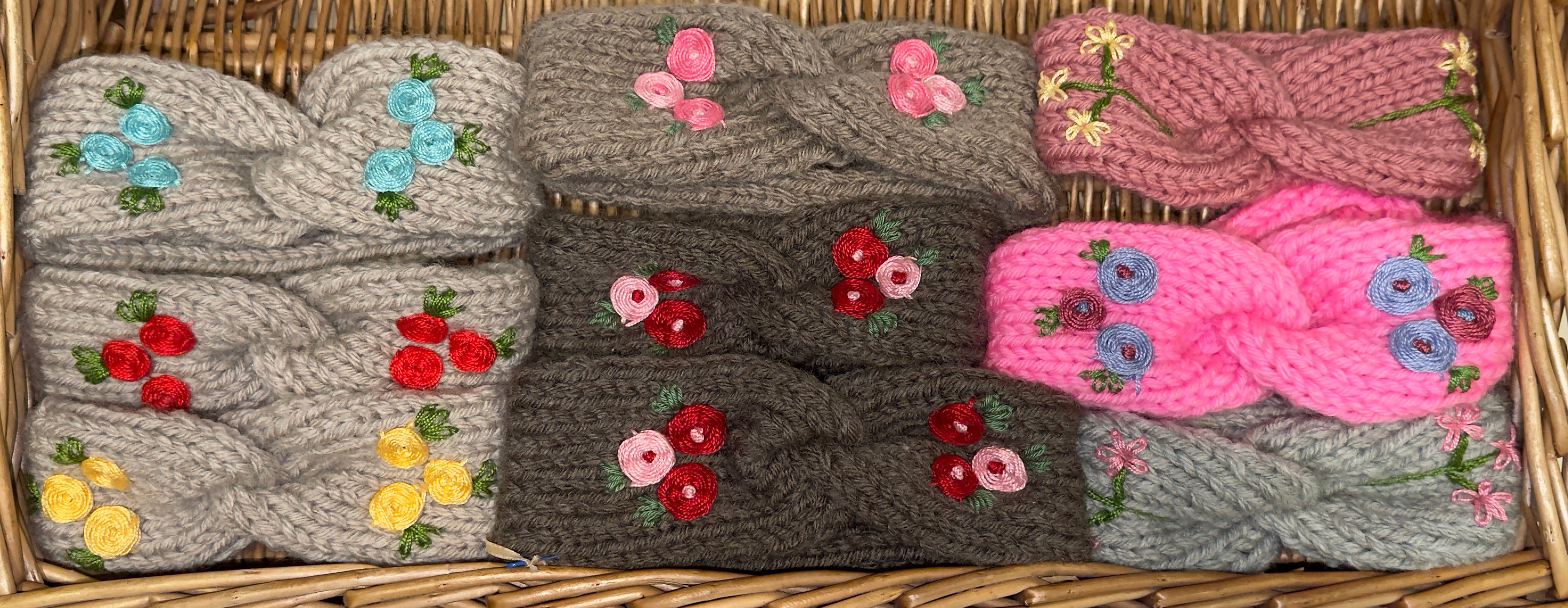 Handmade Knitted Floral Headband
