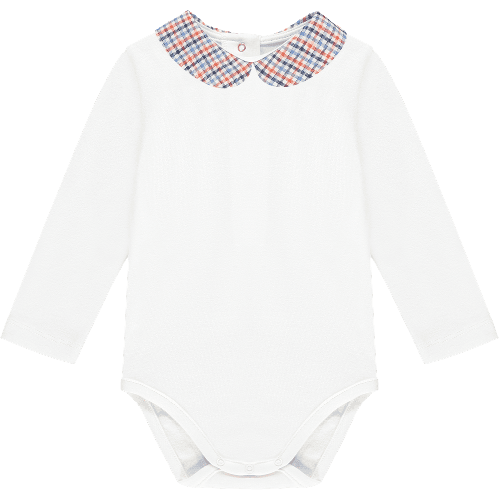 Baby Bodysuit with Check Collar - TilianKids