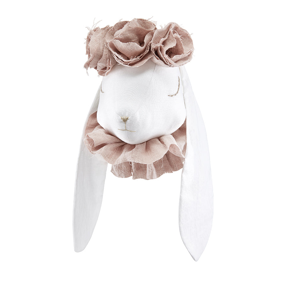 LINEN RABBIT WITH POWDER FLOWERS - Wall Decoration