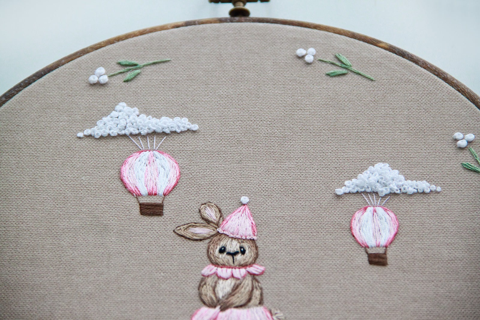 Hand Embroidered Bunny Brown Wall Decor - TilianKids