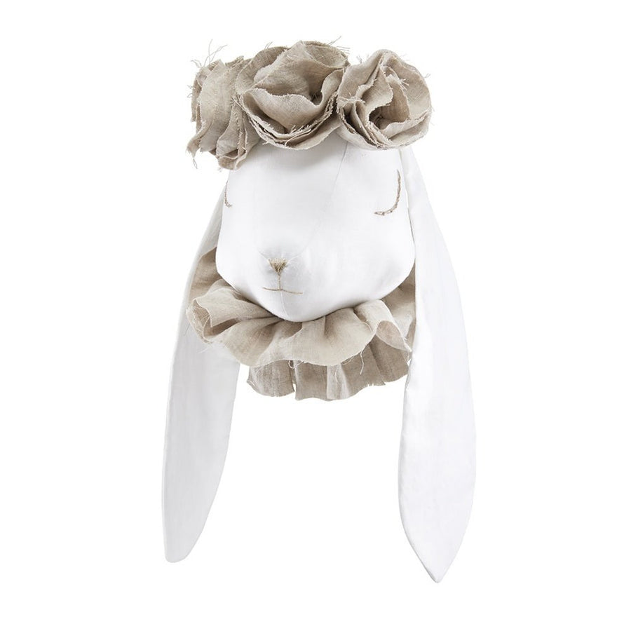 LINEN RABBIT WITH BEIGE FLOWERS - Wall Decoration