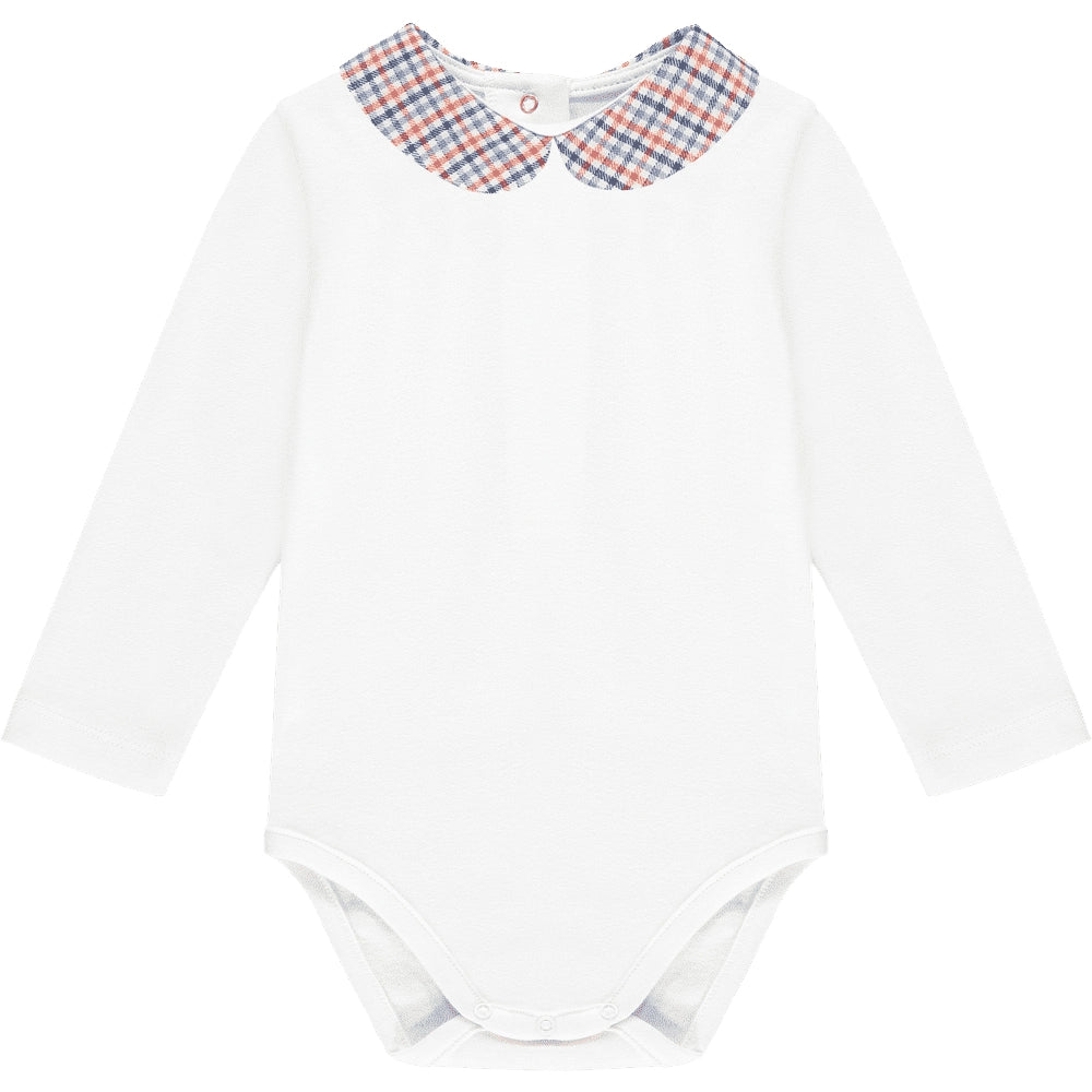 Baby Bodysuit with Check Collar - TilianKids