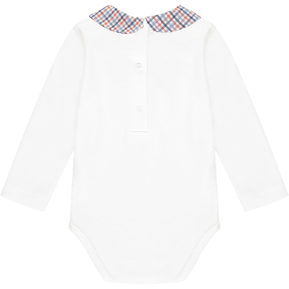 Baby Bodysuit with Check Collar - TilianKids