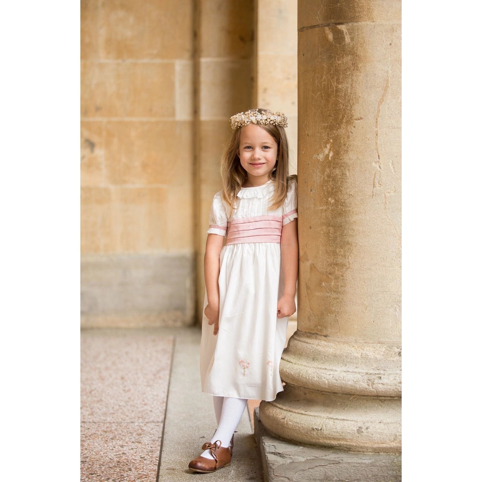 Blossom in Elegance: Hand-Embroidered Ceremony Dress for Kids - TilianKids