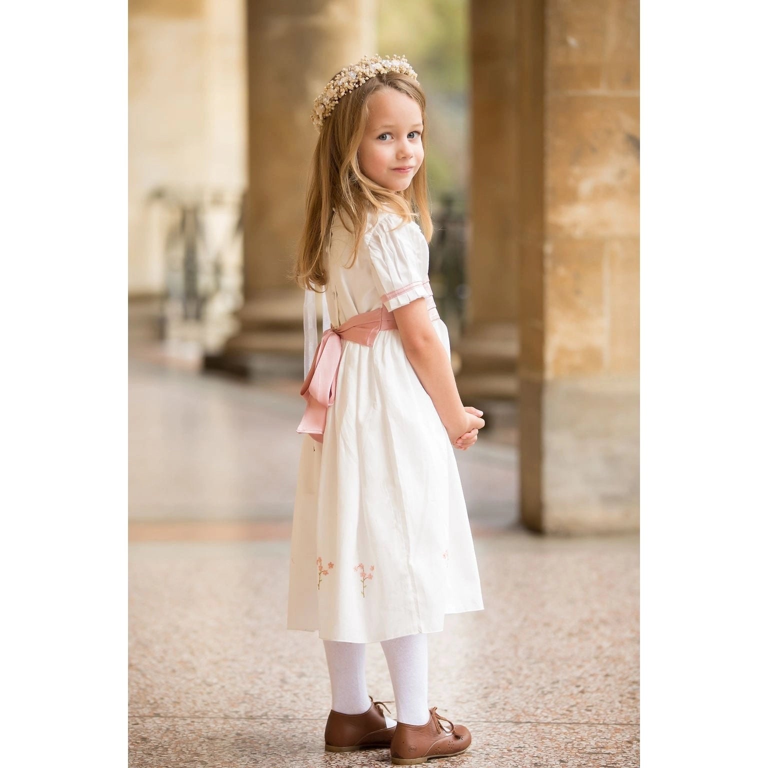 Blossom in Elegance: Hand-Embroidered Ceremony Dress for Kids - TilianKids