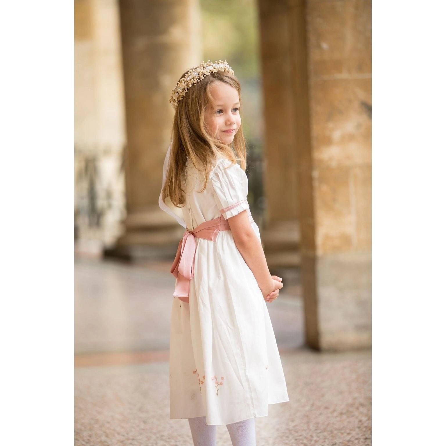 Blossom in Elegance: Hand-Embroidered Ceremony Dress for Kids - TilianKids