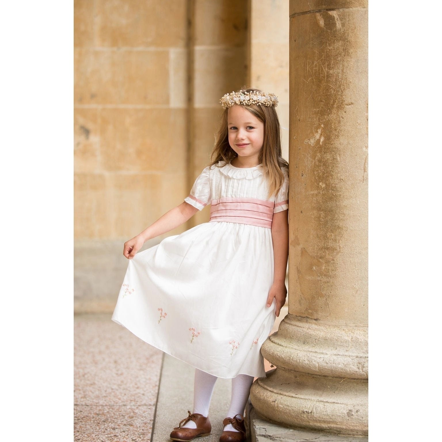 Blossom in Elegance: Hand-Embroidered Ceremony Dress for Kids - TilianKids