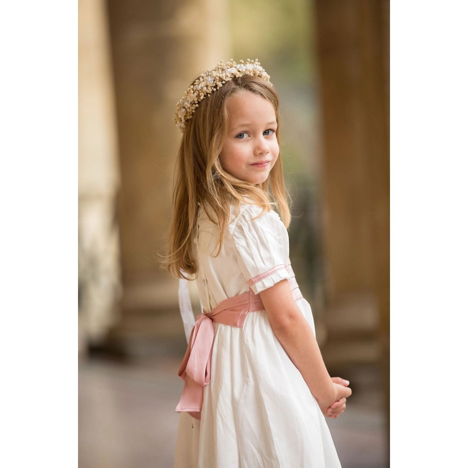 Blossom in Elegance: Hand-Embroidered Ceremony Dress for Kids - TilianKids