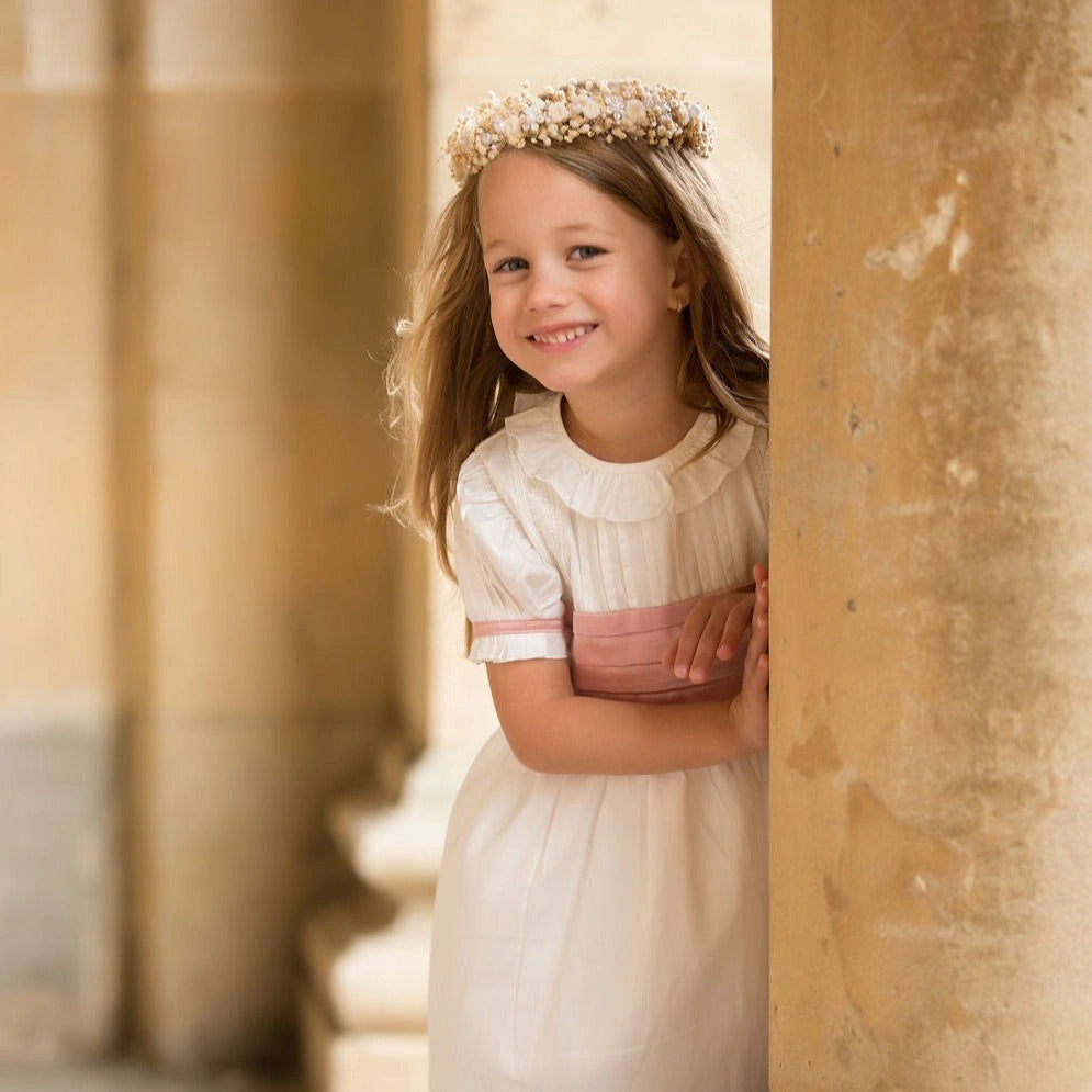 Blossom in Elegance: Hand-Embroidered Ceremony Dress for Kids - TilianKids