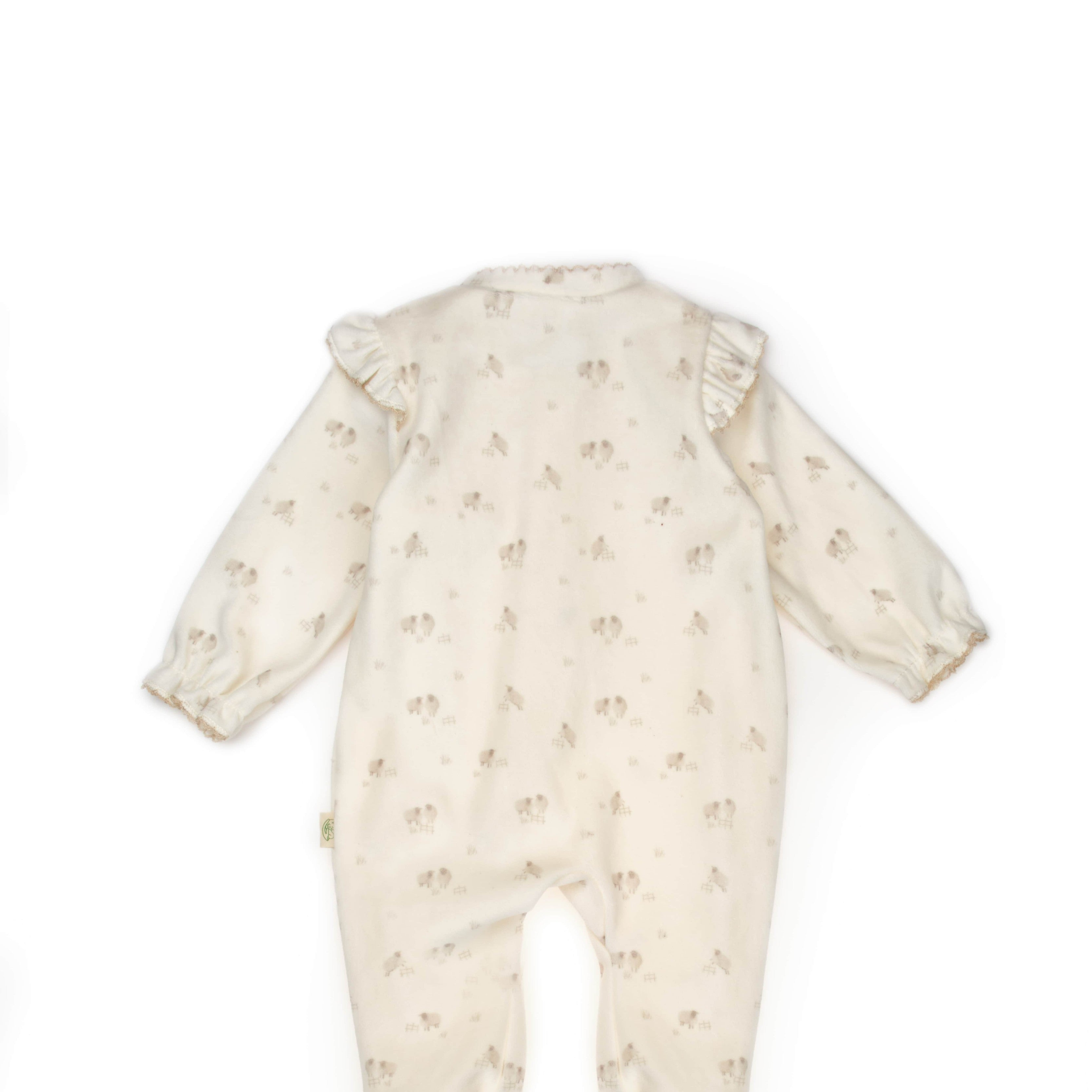 Sheepy Velour Sleepsuit – Cream