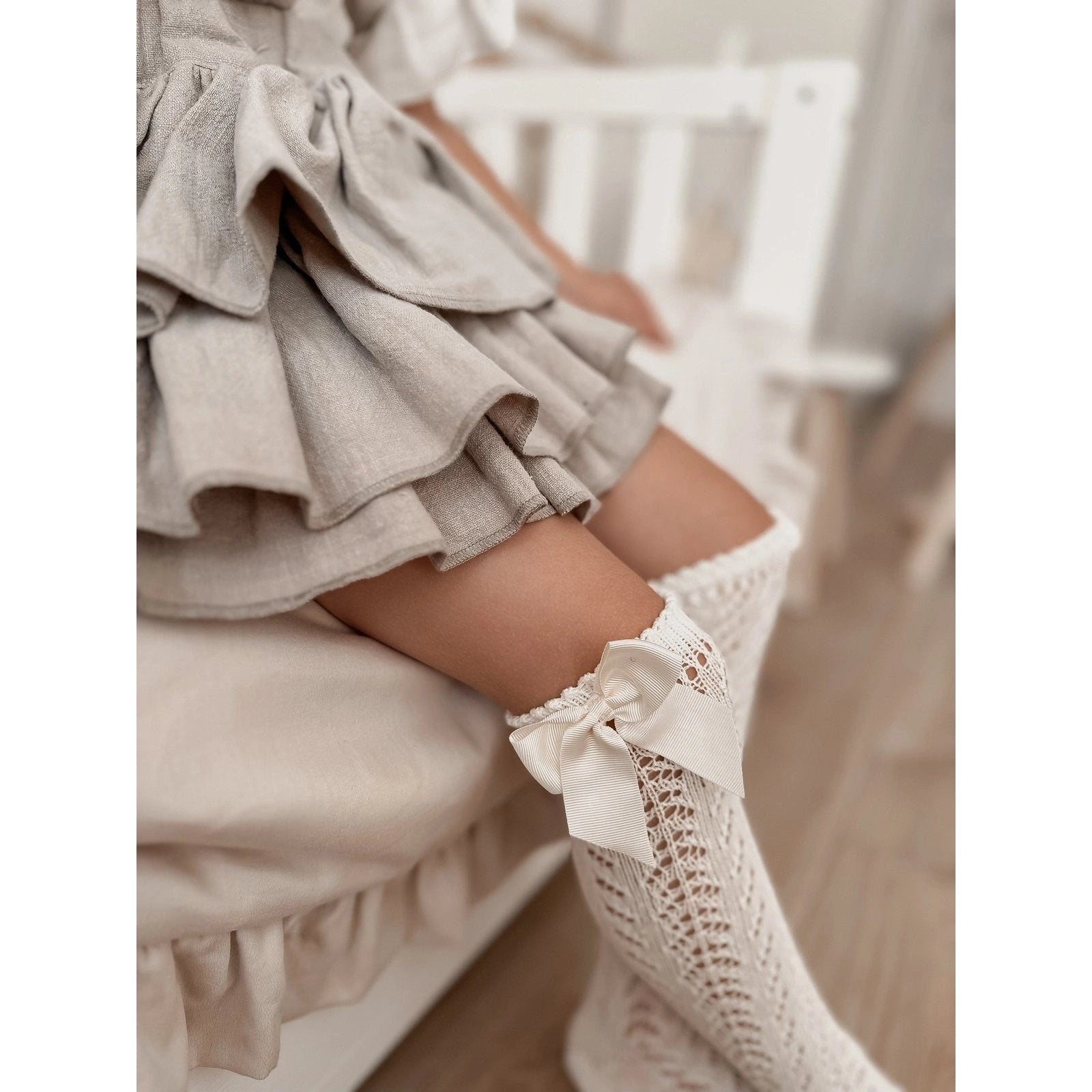 Linen bloomers with frills - TilianKids