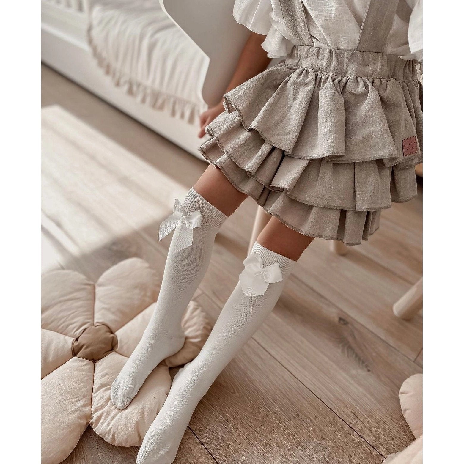 Linen bloomers with frills - TilianKids