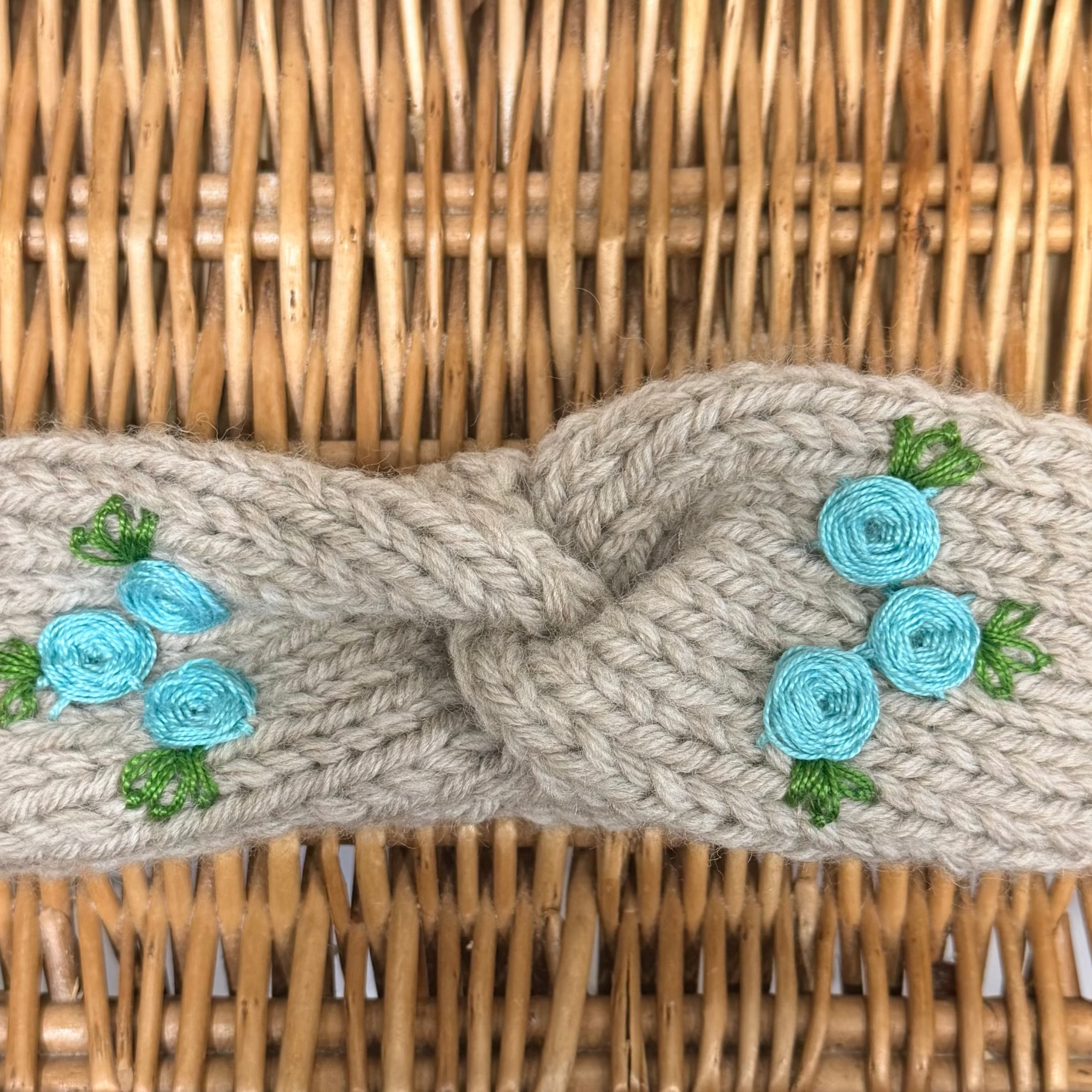 Handmade Knitted Floral Headband