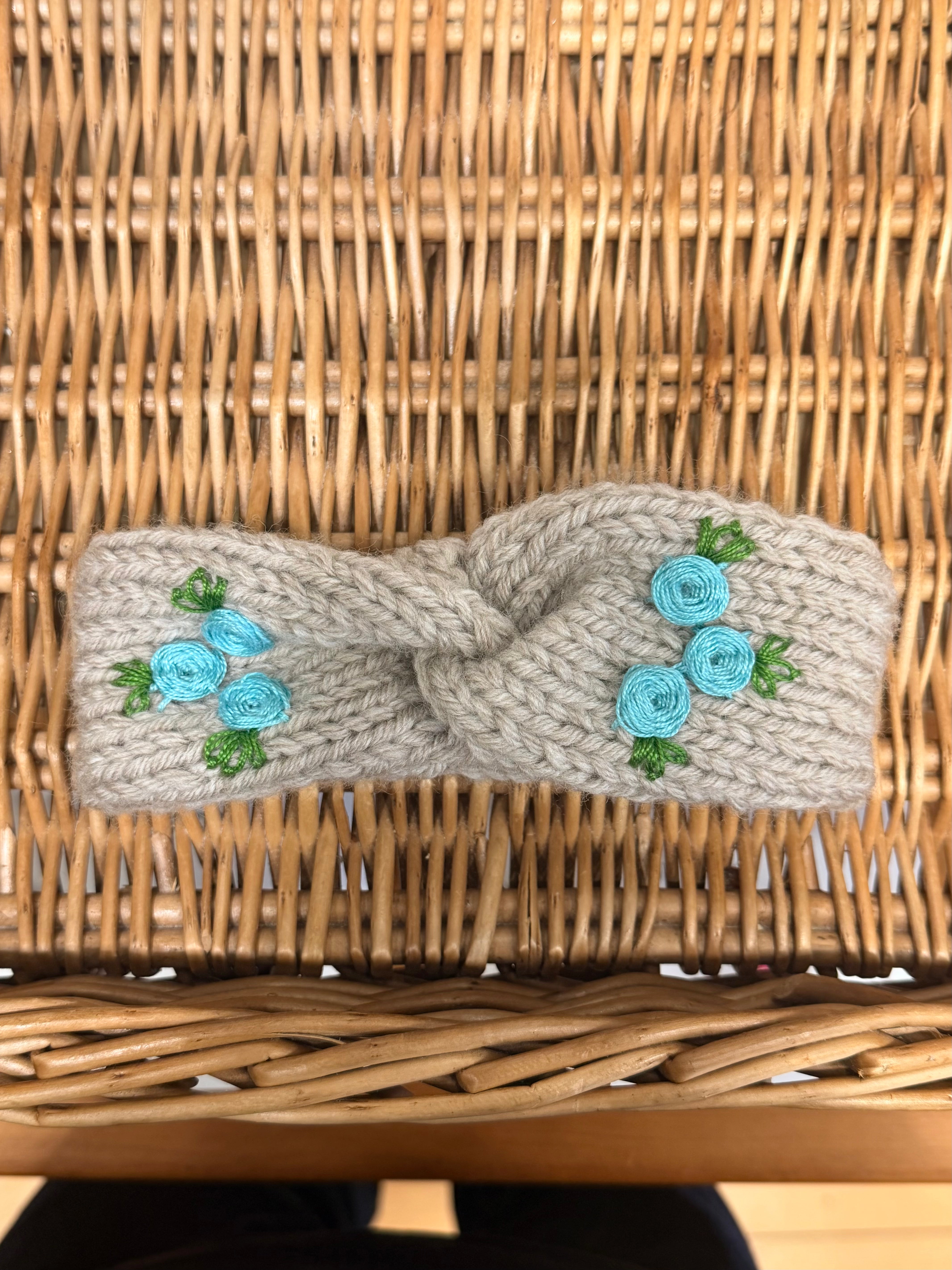 Handmade Knitted Floral Headband