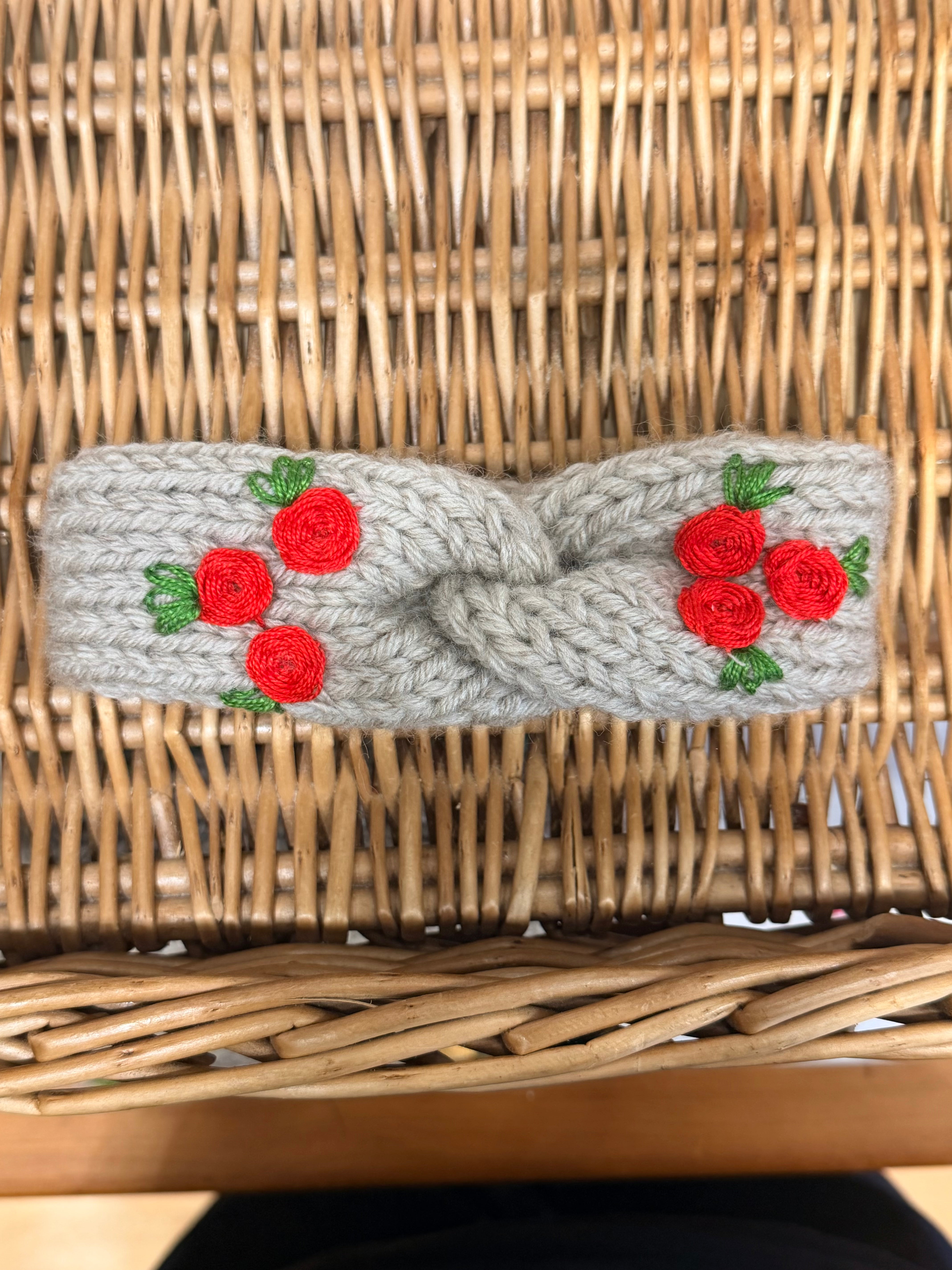 Handmade Knitted Floral Headband