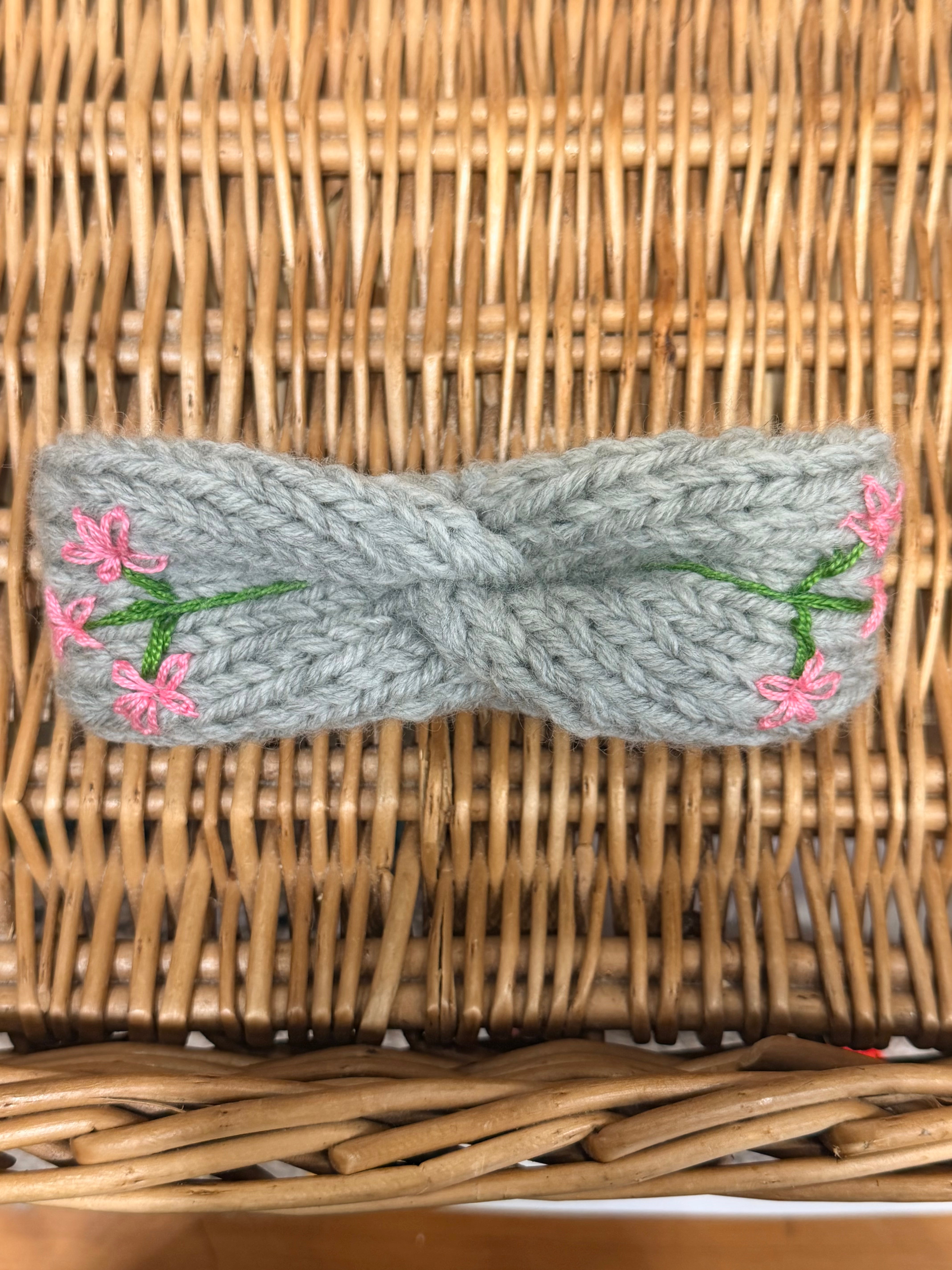 Handmade Knitted Floral Headband