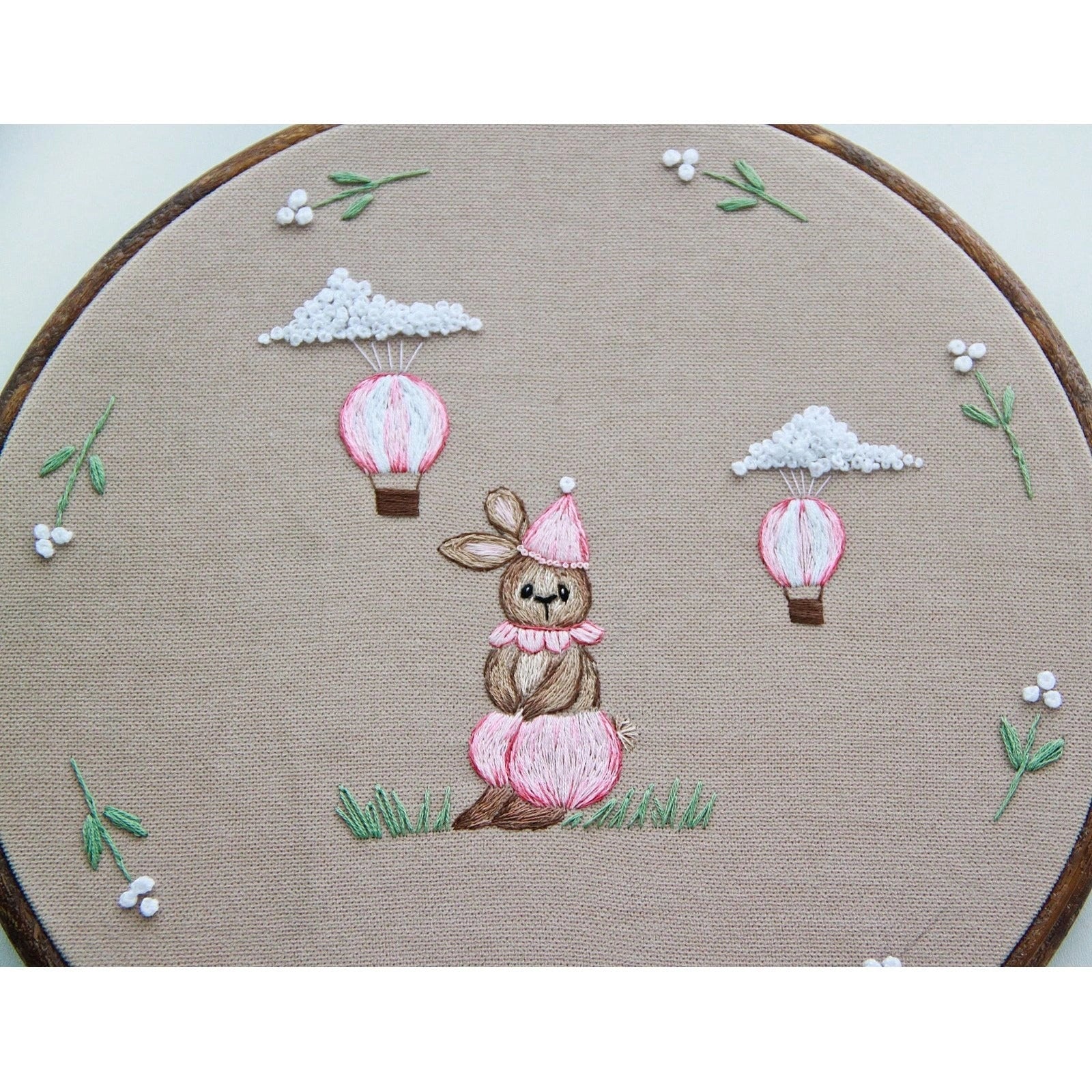 Hand Embroidered Bunny Brown Wall Decor - TilianKids