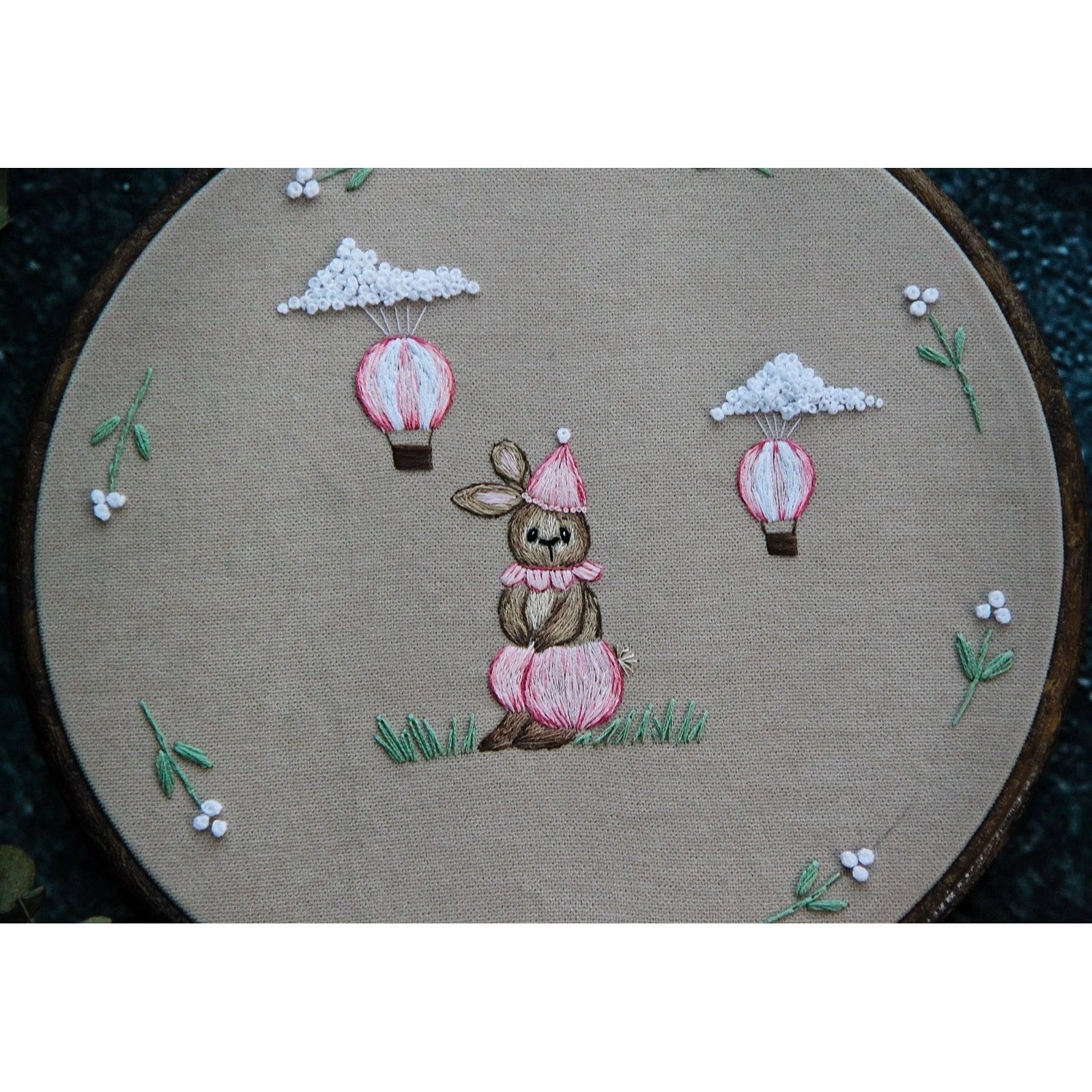 Hand Embroidered Bunny Brown Wall Decor - TilianKids