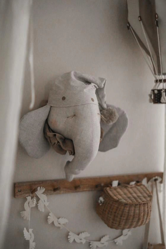 Natural Linen Elephant - Adorable Nursery Decor London