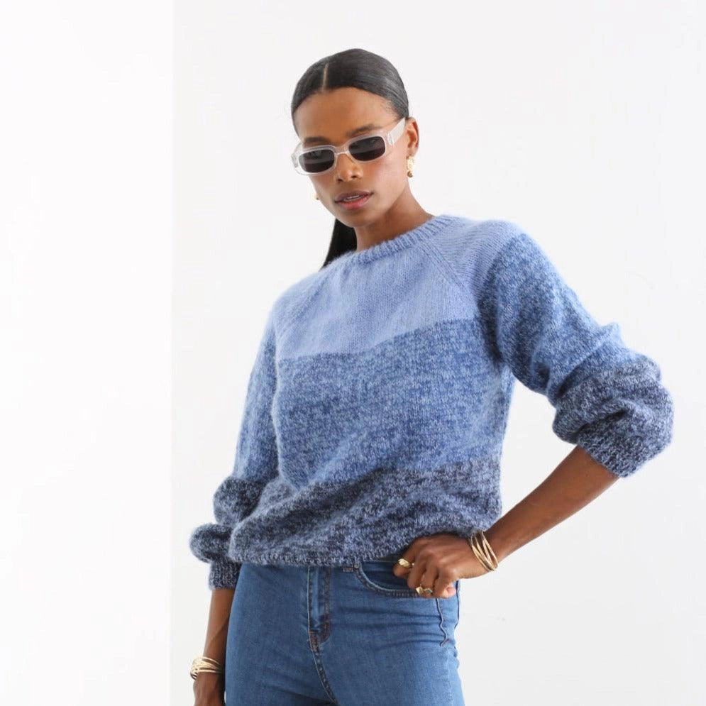 Hand Knitted Jumper (blue) - TilianKids