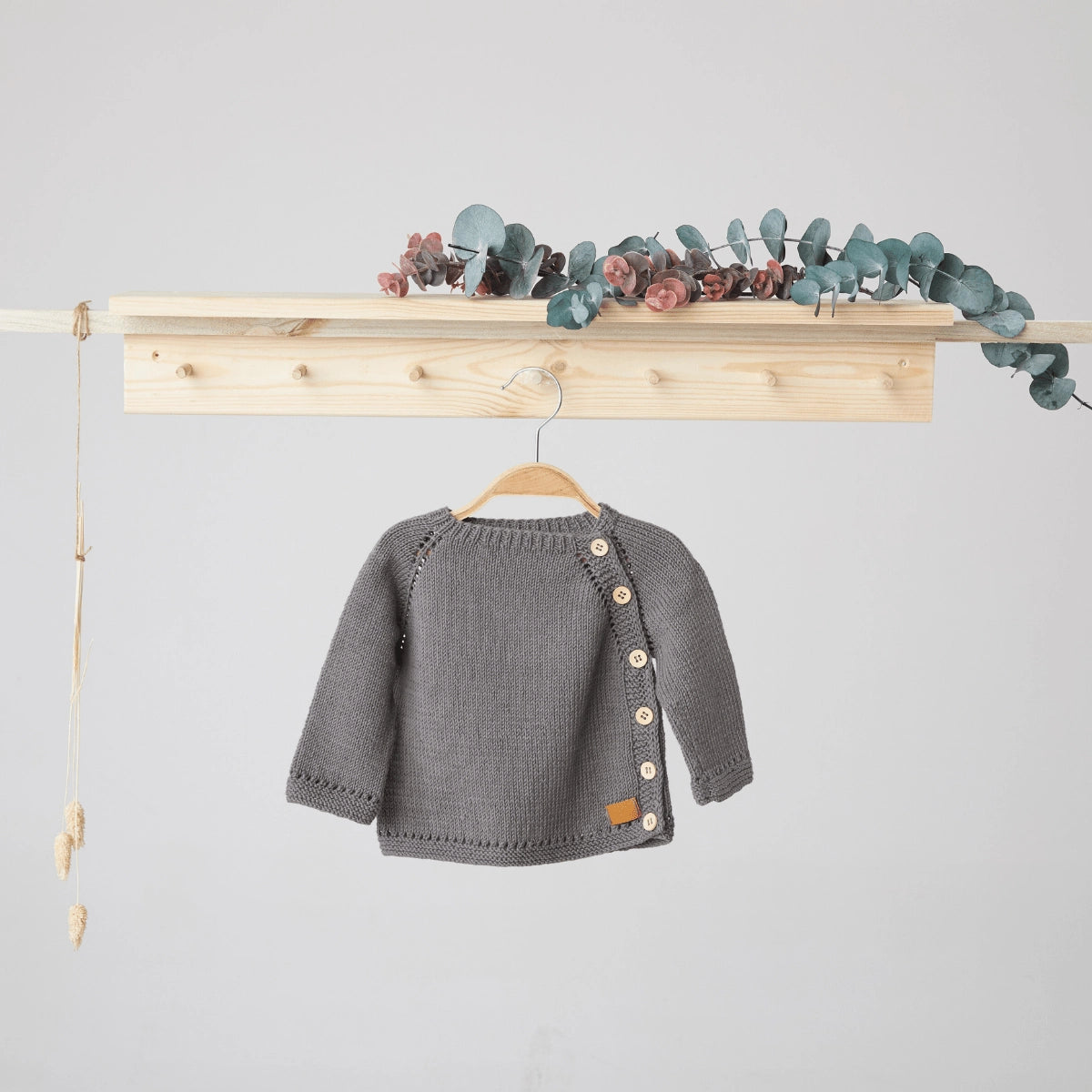 Side-Buttoned Knitted Baby Cardigan