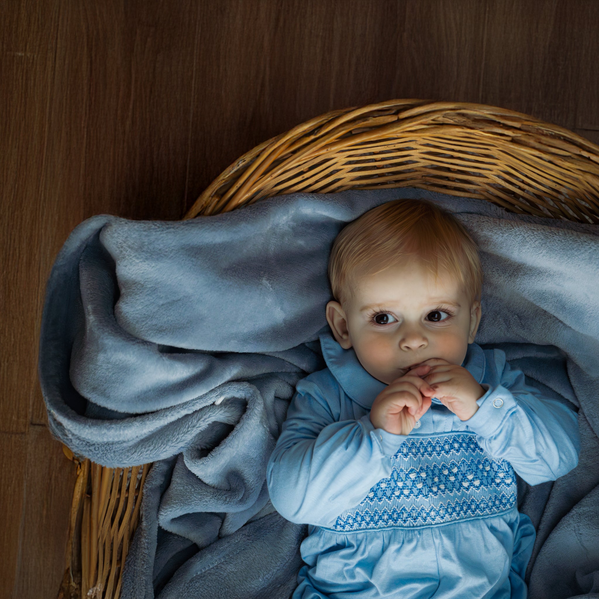 Windsor Blue Smocked Romper