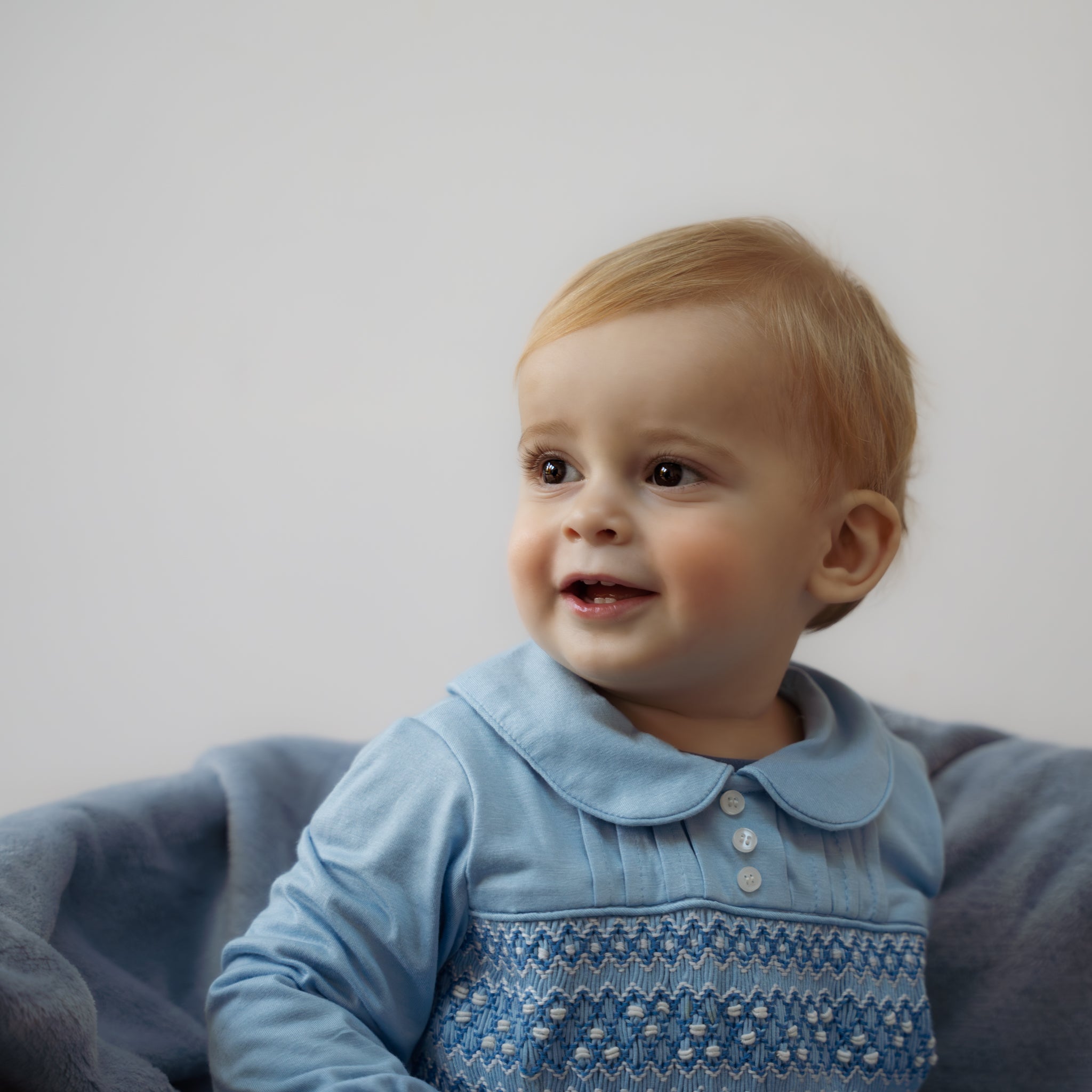 Windsor Blue Smocked Romper