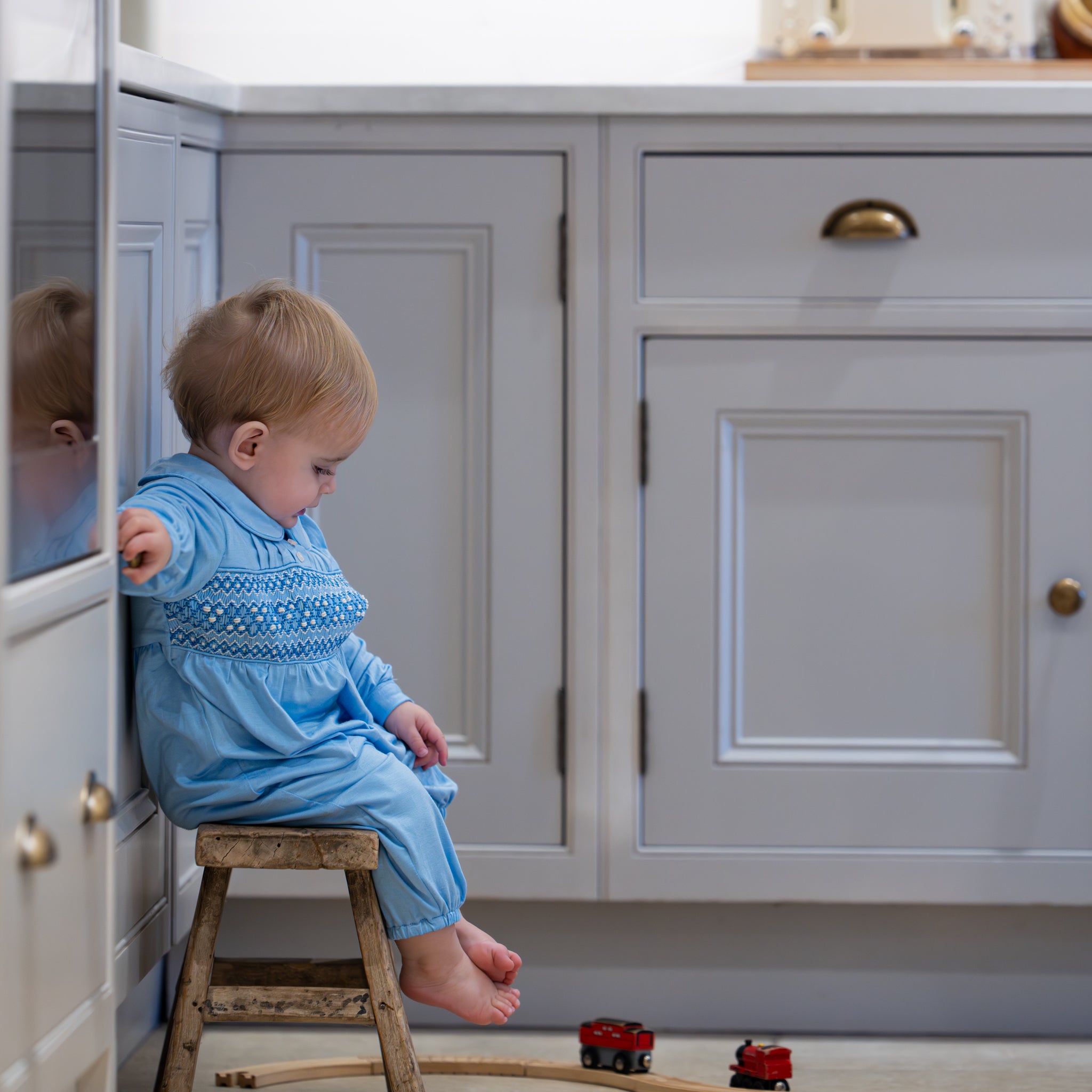 Windsor Blue Smocked Romper