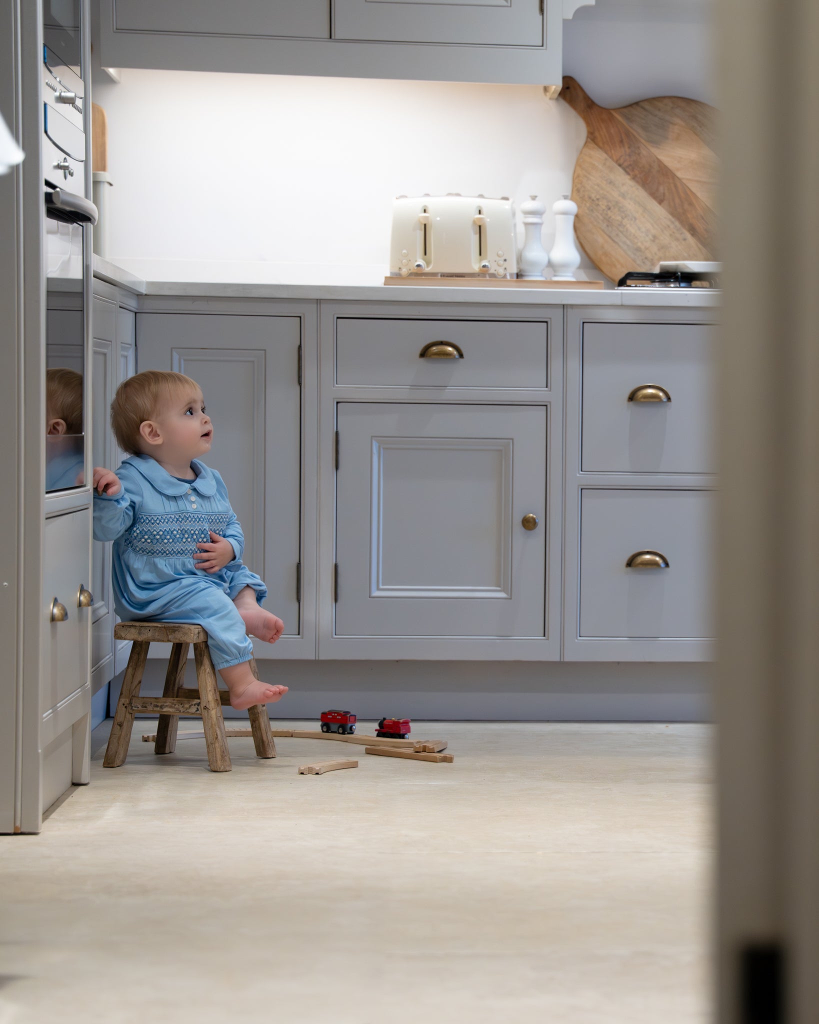 Windsor Blue Smocked Romper