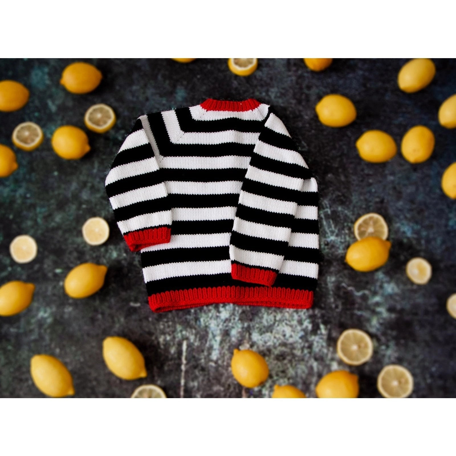 Black And White Striped Knitted Sweater - TilianKids