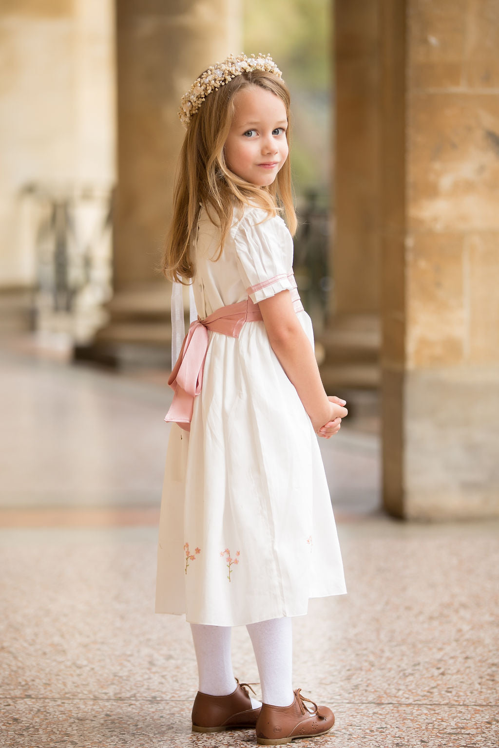 Blossom in Elegance: Hand-Embroidered Ceremony Dress for Kids - TilianKids