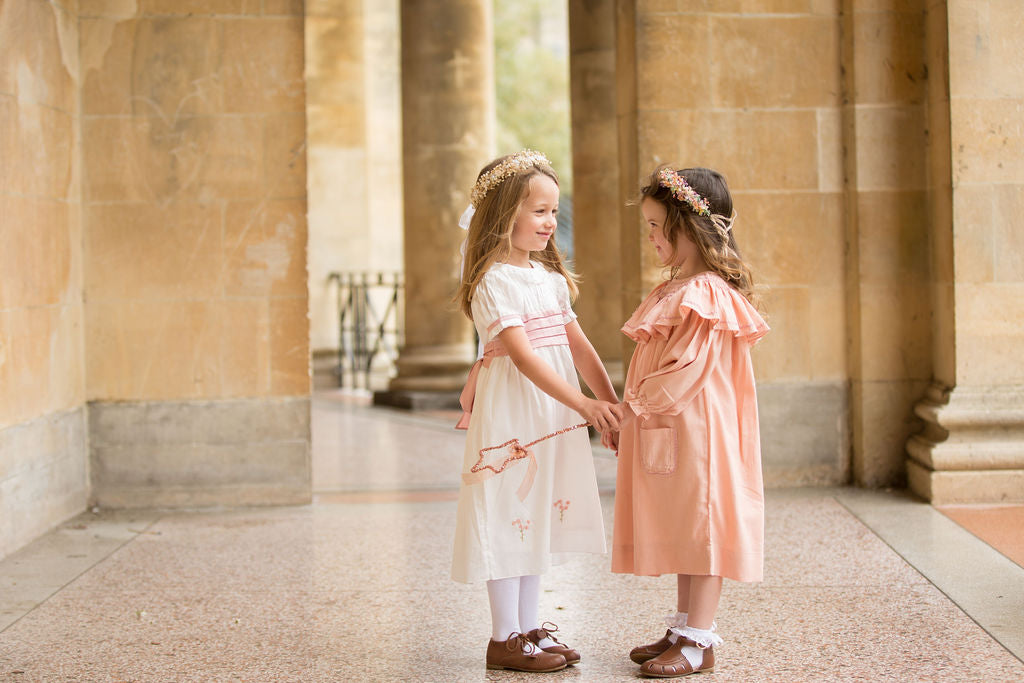 Blossom in Elegance: Hand-Embroidered Ceremony Dress for Kids - TilianKids