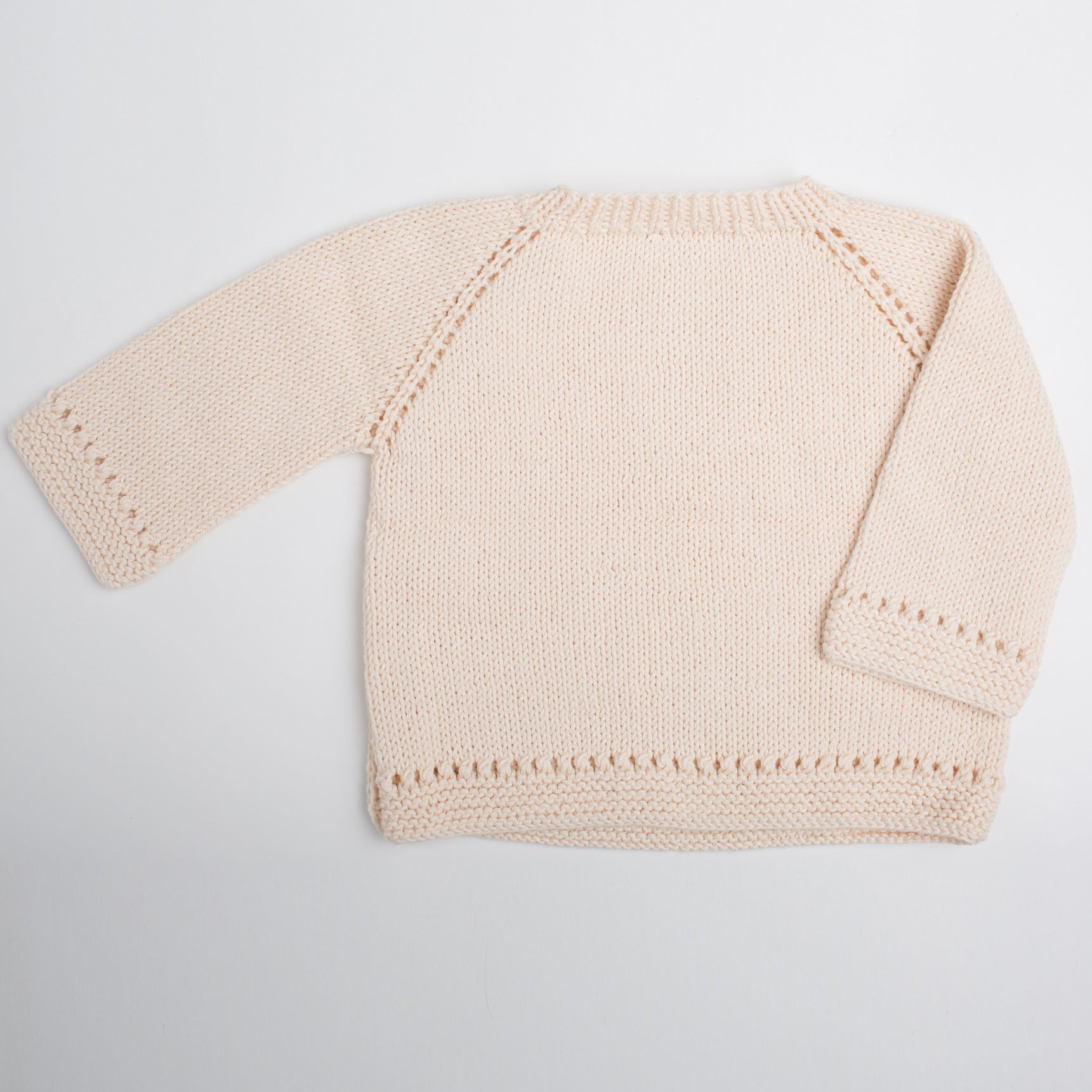 Elegant Natural Side-Buttoned Knitted Baby Cardigan