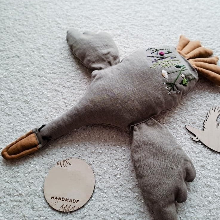 Handmade Flax Linen Goose Nursery Decor - TilianKids