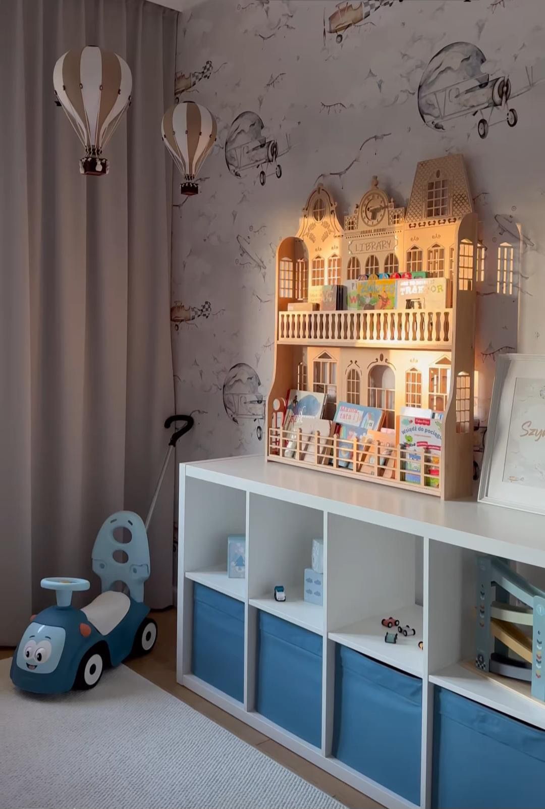 Modular Wooden Libarary Dollhouse Nursery Decor