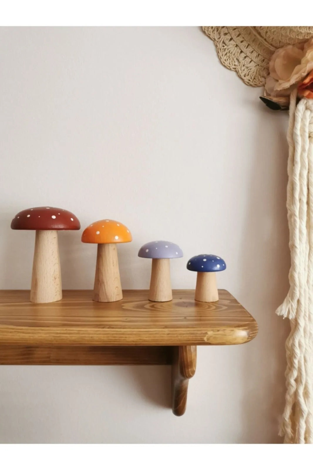 Wooden Retro Mushroom Toy