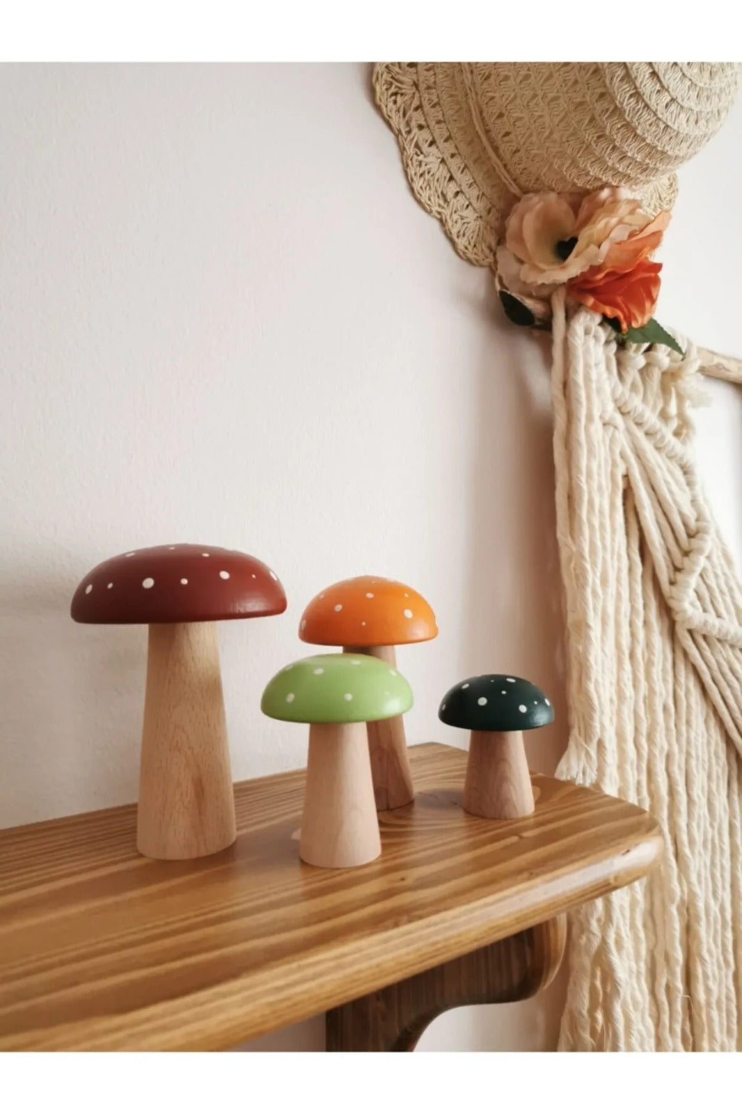 Wooden Vintage Mushroom Toy