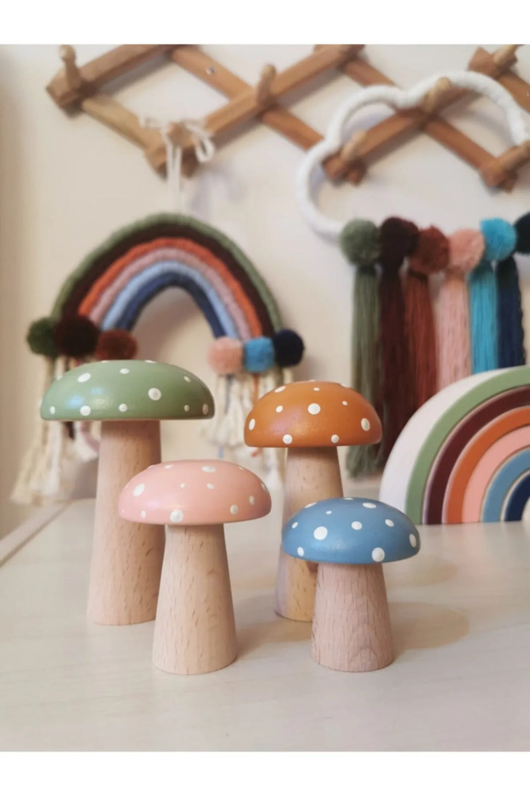Wooden Soft Mushroom Toy