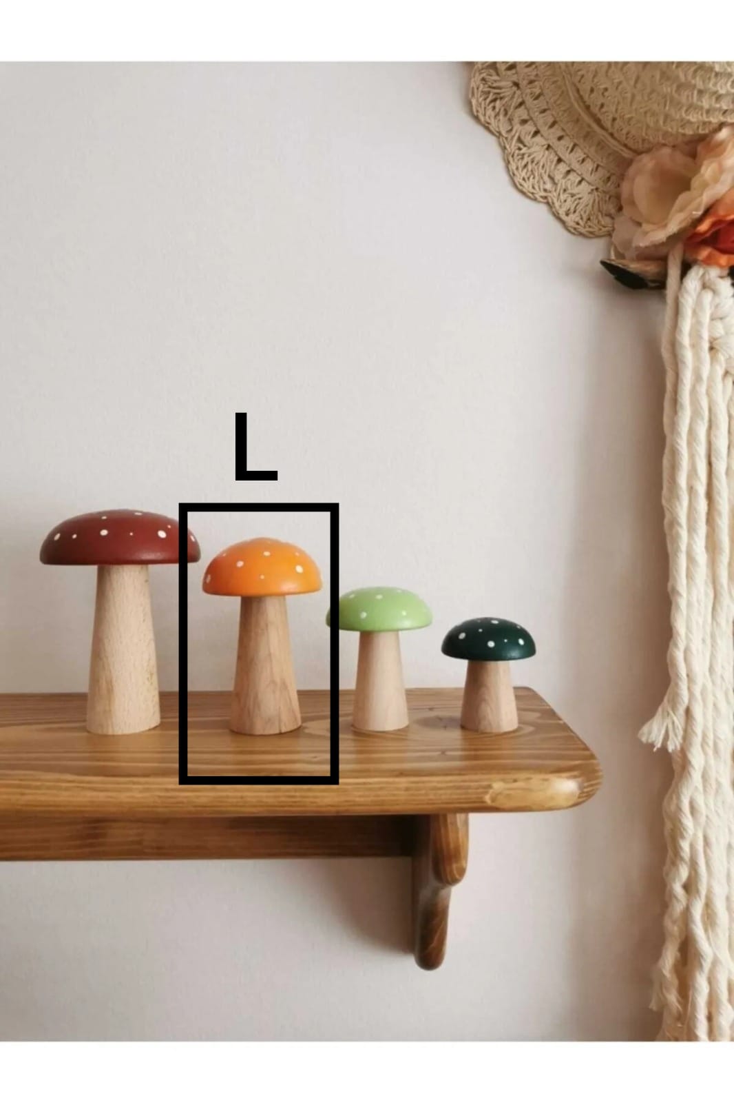 Wooden Vintage Mushroom Toy
